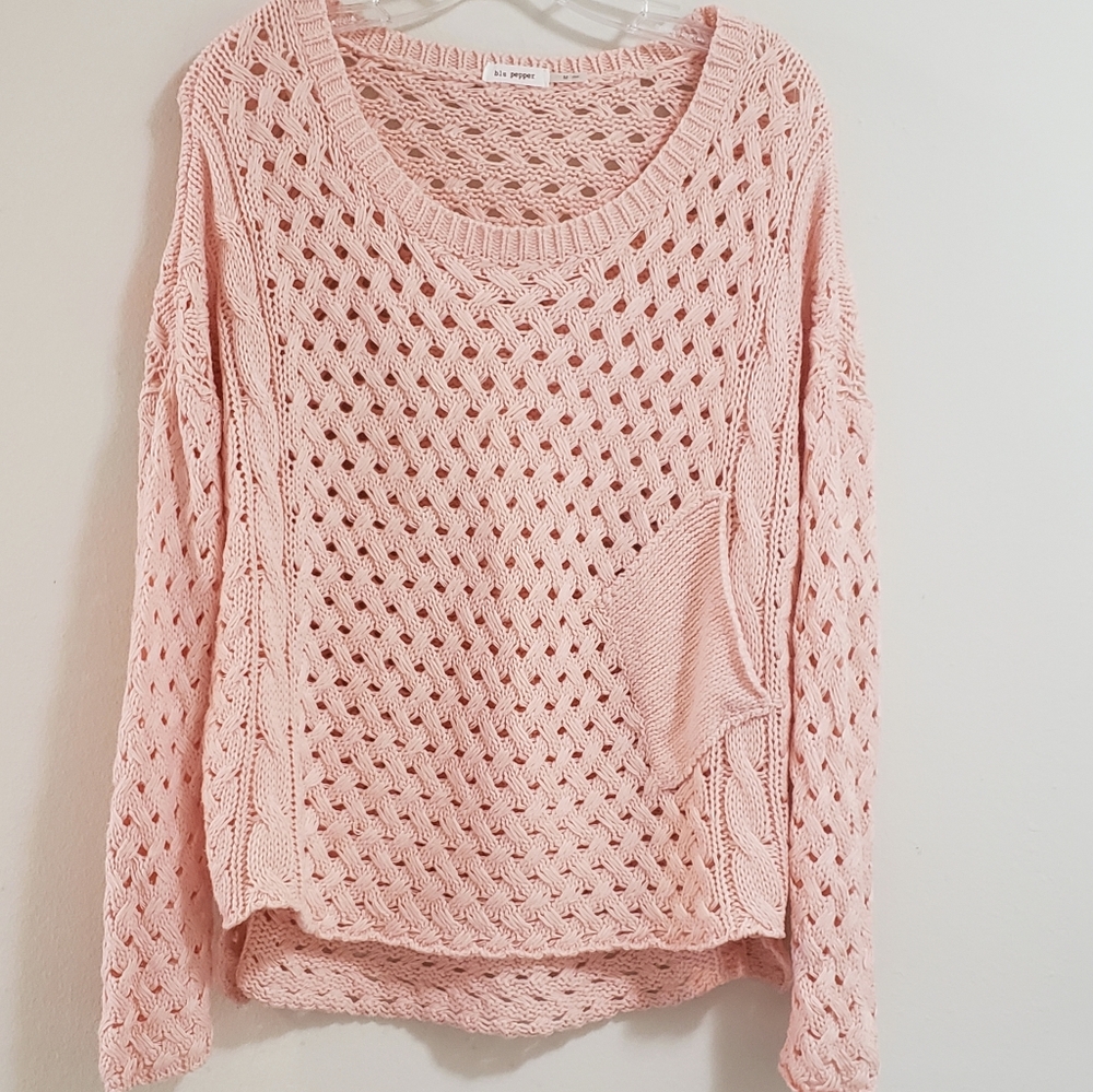 Blu Pepper Sweater, Soft Coral Pink, Sz M - Picture 1 of 8